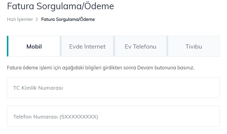 Türk Telekom fatura sorgulama