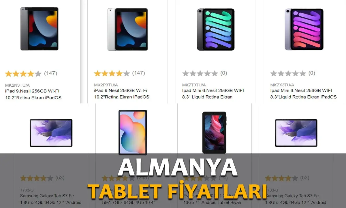 Almanya Tablet Fiyatları