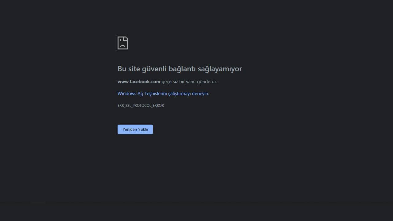 Bu Site Güvenli Bağlantı Sağlayamıyor