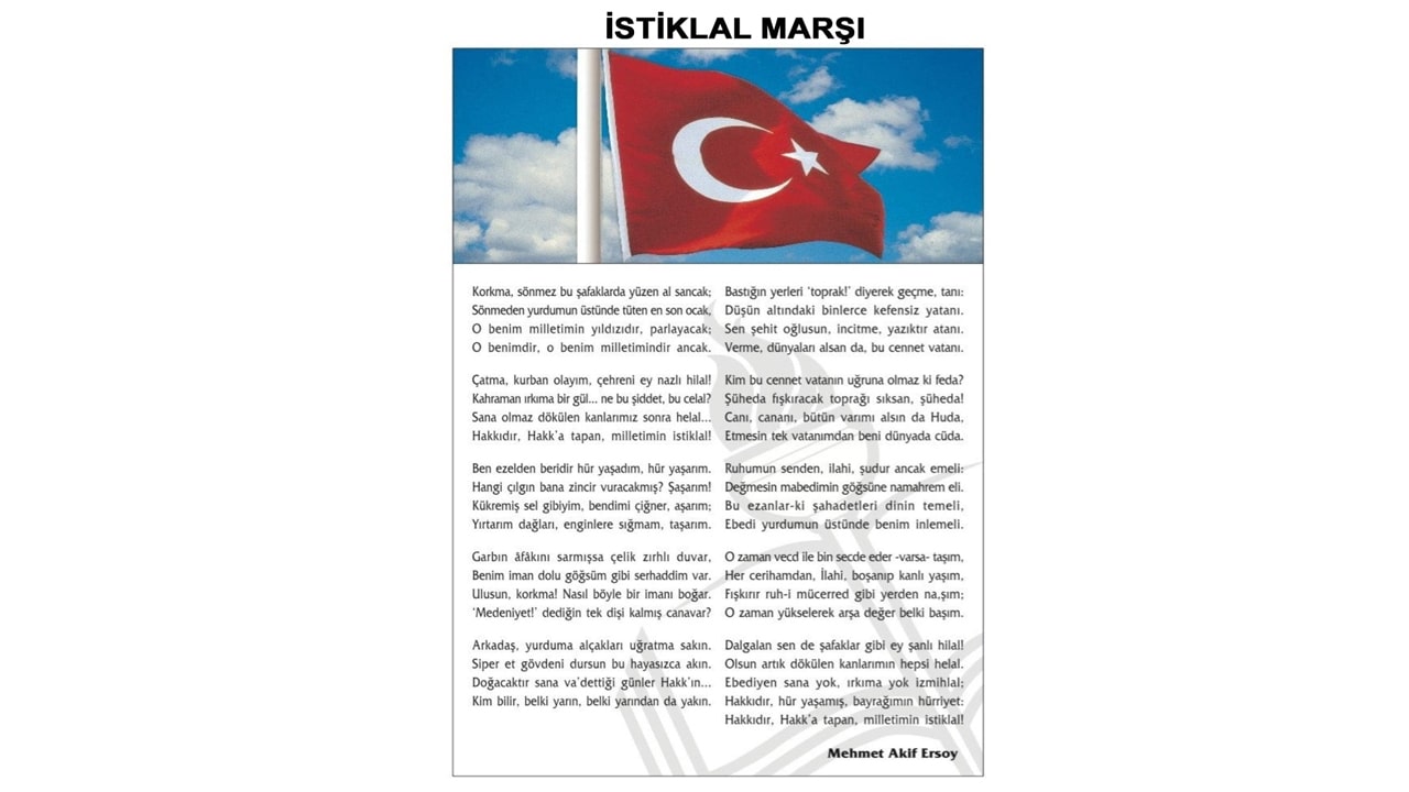 İstiklal Marşının 10 Kıtasının Fotoğrafı