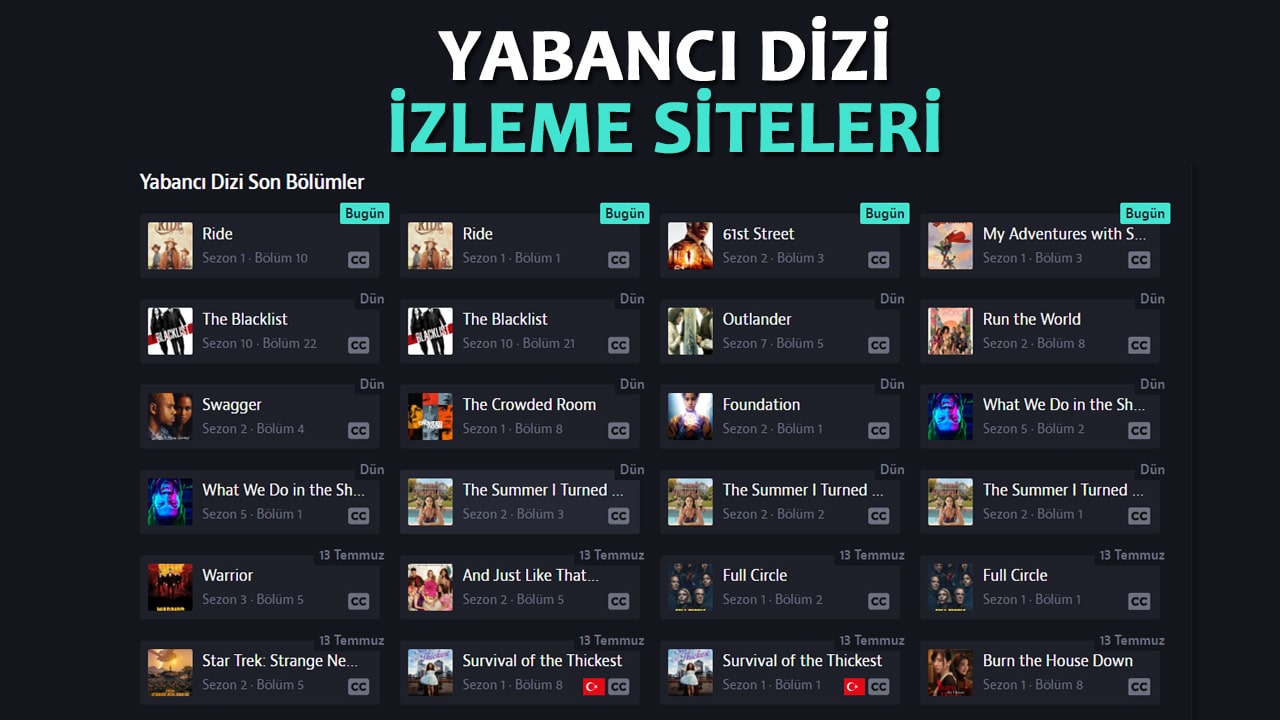 Yabancı Dizi İzleme Siteleri