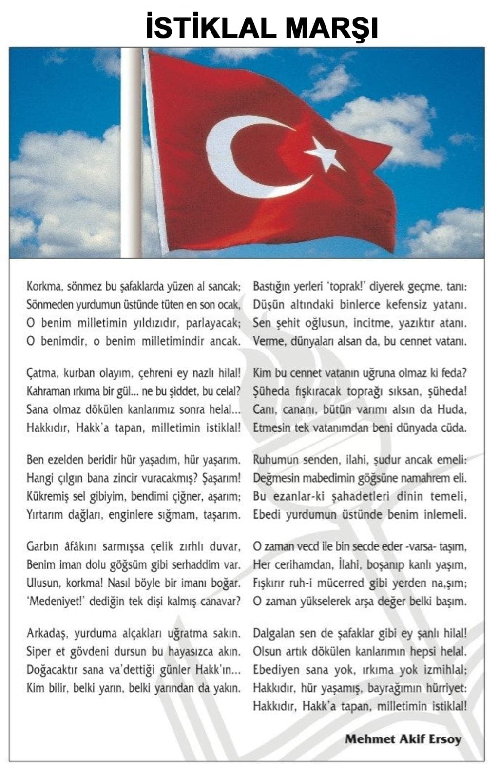 istiklal marşı 10 kıtası